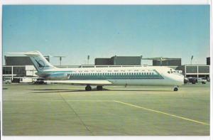 North Central Airlines Teal Black Livery DC-9-31 On Ground Vintage Postcard