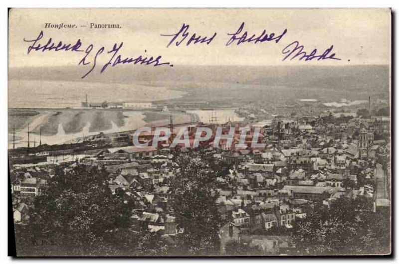 Postcard Old Honfleur Panorama