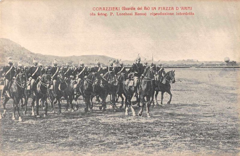 Italy Military King's Guard Corazzieri in Parade Grounds Postcard JJ658828