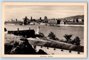 Montreal Quebec Canada Postcard Bird's Eye View And Lighthouse Scene c1930's