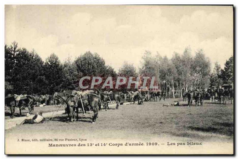 Old Postcard Army Maneuvers 13 and 14th body & # 1909 The 39armee not bilious