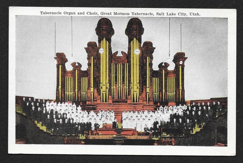 Interior Organ & Choir Great Mormon Tabernacle Salt Lake City Utah Unused c1920s