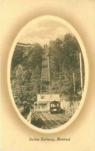 Incline Railway Montreal Canada Postcard Oval Frame, Used Barrel Stamp