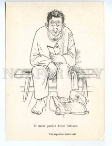 239727 FINLAND types KAKKO reading man old humor postcard
