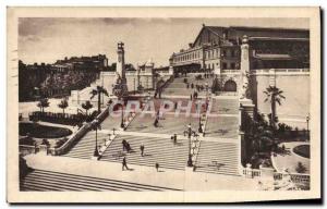 Old Postcard Marseille Gare And Monumental Staircase