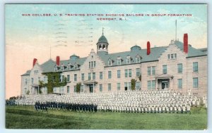 NEWPORT, Rhode Island RI ~ Sailors Formation WAR COLLEGE Training 1912  Postcard