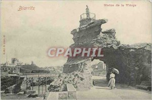 Old Postcard Biarritz Statue of the Virgin