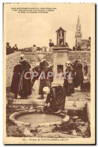 Old Postcard Forgiveness of Sainte Anne Palue Folklore