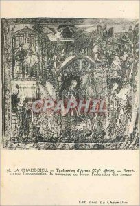 'Old Postcard La Chaise Dieu d''Arras tapestries (XVth Century) Representativ...