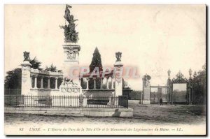 Old Postcard Lyon L & # 39Entree Du Parc De La Tete D & # 39Or And The Monume...