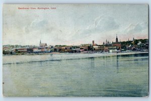 Burlington Iowa IA Postcard Sectional View Residence Section 1909 Water Front