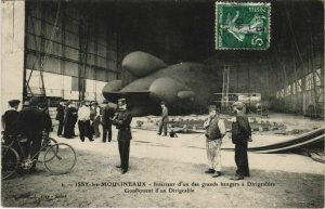 PC ISSY-LES-MOULINEAUX INTÉRIEUR DU HANGAR ZEPPELIN BALLOON AVIATION (a19048)