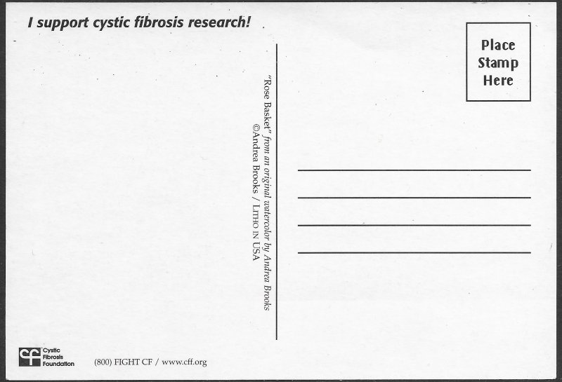 US  unused.  Rose Basket.  Support Cystic Fibrosis Research.