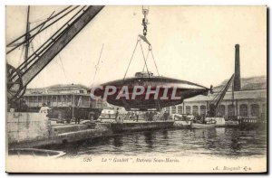 Old Postcard The Boat Goubet Boat Submarine