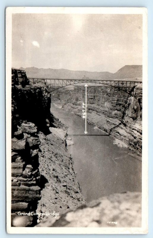 RPPC LEE'S FERRY, Arizona AZ ~ GRAND CANYON BRIDGE c1930s  Postcard