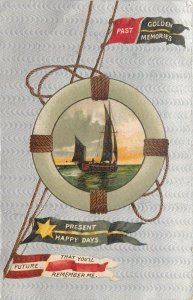 BB London Postcard S.2114 Nautical Semaphore/ Message Flags, Life Preserver