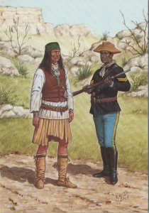 Military Postcard - American Indian Wars, Apache Warrior and Corporal RR18433