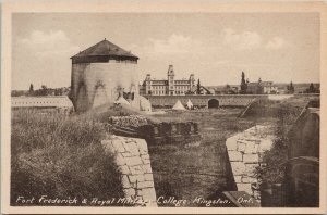 Kingston Ontario Fort Frederick & Royal Military College Bookstore Postcard H19