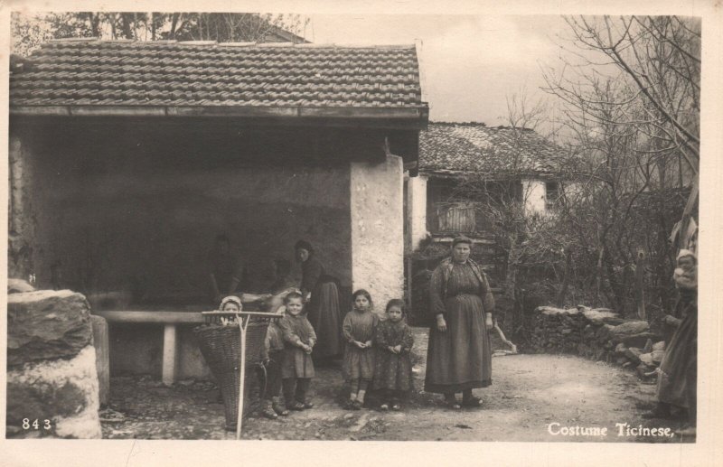 Vintage Postcard 1920's Wearing Traditional Costume Ticinese Switzerland