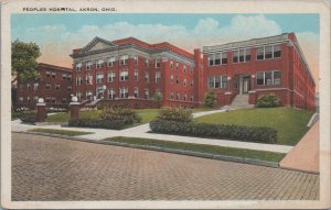 Postcard Peoples Hospital Akron Ohio OH