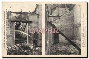 Old Postcard Firefighters Reims in its bombardment of years L & # Civil 39hop...