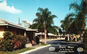 Vintage Postcard 1956 Boyles Motel Buildings US Route 41 Bradenton Florida FL