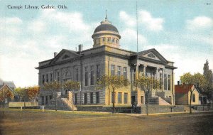 GUTHRIE, Oklahoma OK     CARNEGIE LIBRARY   Logan County   ca1910's Postcard