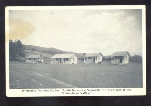 SOUTH NEWBURY VERMONT HILDRETH'S TOURIST CABINS VINTAGE ADVERTISING POSTCARD
