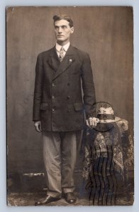 J98/ Oklahoma City RPPC Postcard c1910 Well-Dressed Man Houseman 233