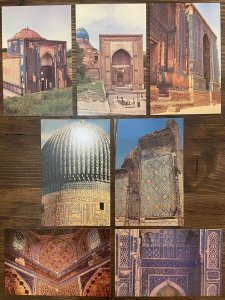 Lot 7 postcards Samarkand Uzbekistan architecture local motifs patterns 