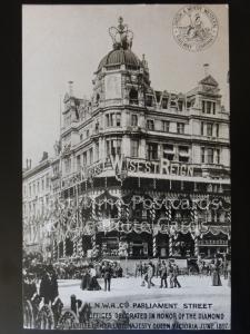 1904 L & N.W.R. Parliament Street Offices decorated for QV Diamond Jubilee 1897