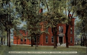 Henderson Kentucky KY Barrett Manual Training School c1910 Postcard