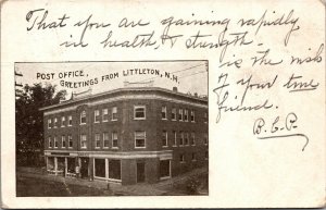 Postcard Post Office Greetings from Littleton, New Hampshire~137764