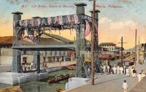 Lift Bridge Estero de Binondo Manila Philippines 1910c postcard