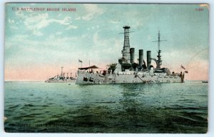 USS Rhode Island Battleship Postcard