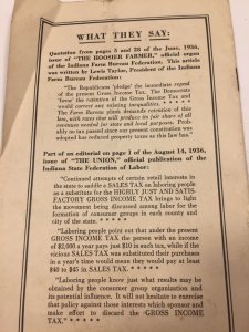 Vintage 1936 Democratic National Committee Gross Income Tax Booklet