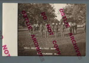 West Salem WI RPPC c1910 MILITARY BAND Parade WISCONSIN DELLS nr Baraboo Mauston