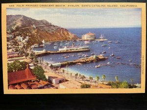 Vintage Postcard 1930-1945 Crescent Beach Santa Catalina Island California, (CA)