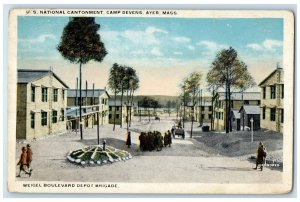 1918 US National Cantonment Camp Devens Ayer Massachusetts MA WW1 Postcard