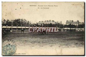 Postcard Old Rennes Remembrance Fete Des Fleurs The Cheavux carousel