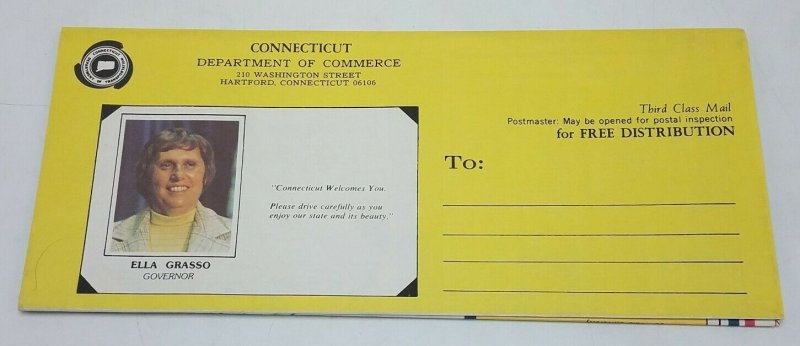 Vtg 1977-1978 Official State of Connecticut Department of Commerce Map EUC