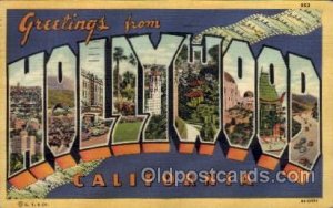 Hollywood, CA Large Letter Town 1946 light postal marking on front, postal us...