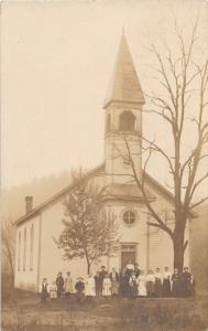 E87/ Hammondsville? Ohio RPPC Postcard Jefferson Co c1910 Church Building