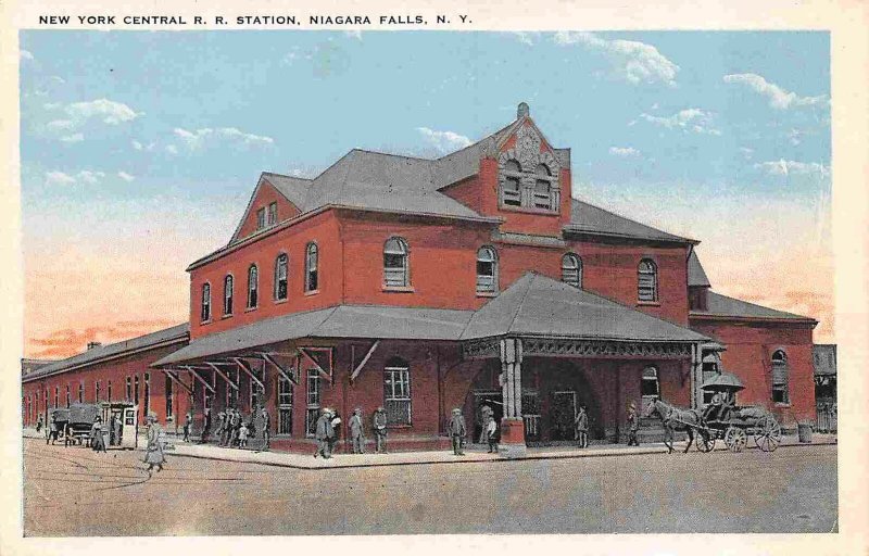 New York Central Railroad Depot Niagara Falls New York 1920c postcard