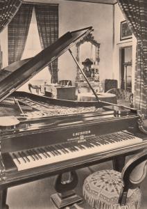 Germany Weimar Liszt house interior music room piano photo postcard