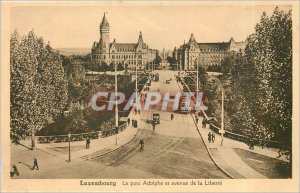 Old Postcard Luxembourg Adolphe Bridge and Avenue de la Liberte