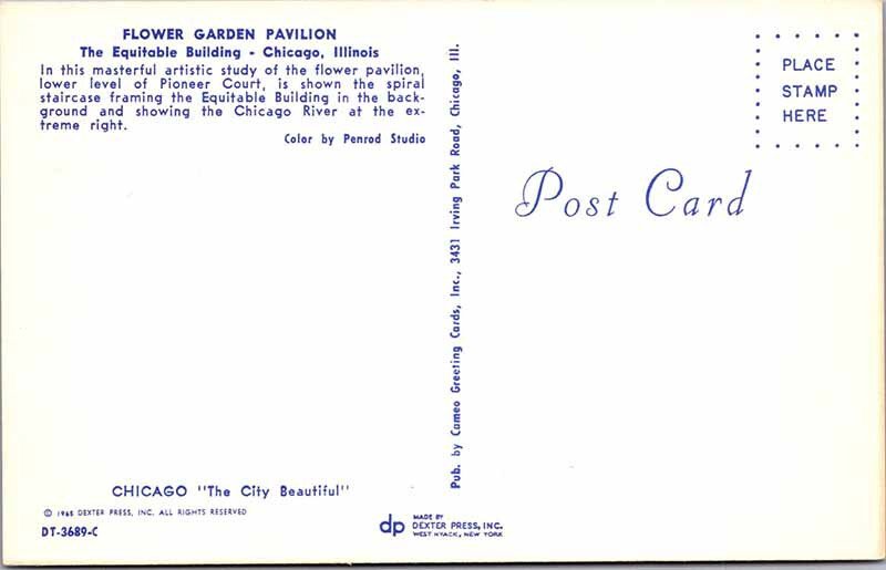 Postcard GARDEN SCENE Chicago Illinois IL AM0467