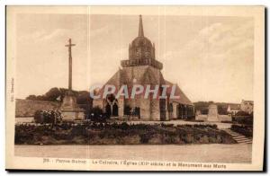 Old Postcard Perros The Church and Calvary and the War Memorial