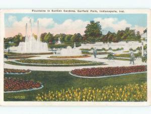 W-Border FOUNTAIN IN THE GARDEN AT GARFIELD PARK Indianapolis Indiana IN c9078