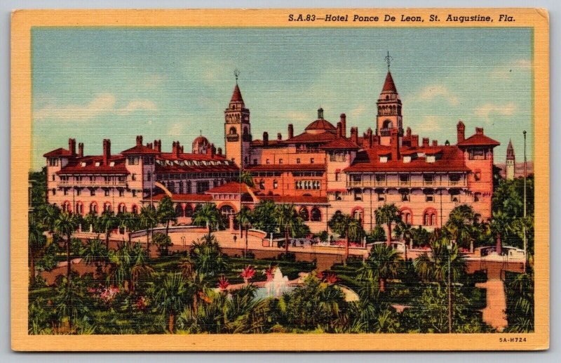 St Augustine Florida Hotel Ponce De Leon Historic Landmark Linen